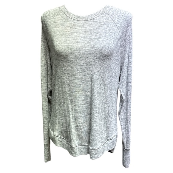 Athleta Long Sleeve Gray Workout Yoga Top Size Medium - Picture 1 of 9